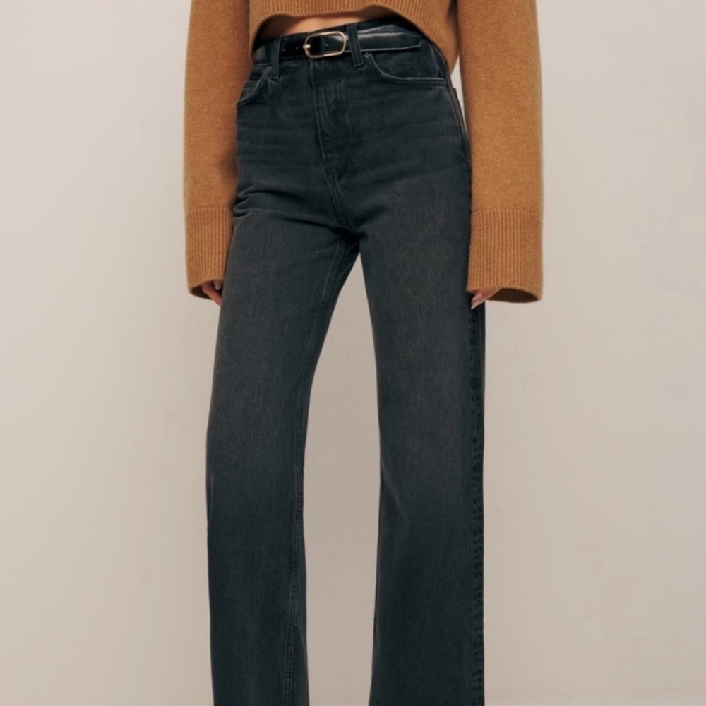 Reformation Wilder High Rise Wide Leg Jeans Black